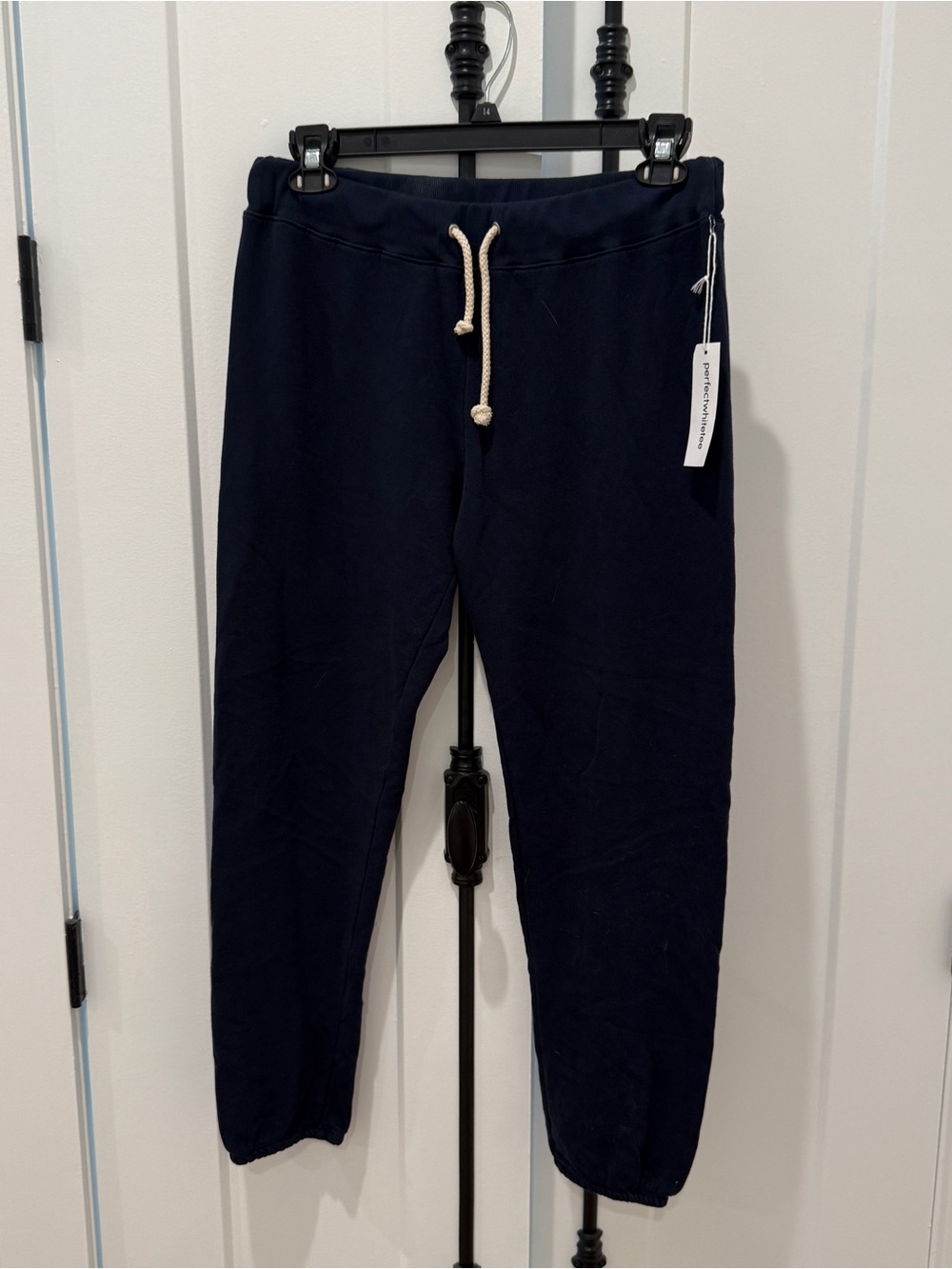 PerfectWhiteTee - navy sweat pants - sz L - NWT